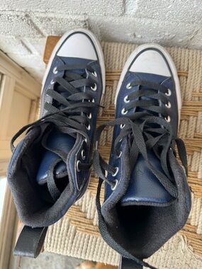 Water Repellent Converse, Navy High-Top with White Toe Cap